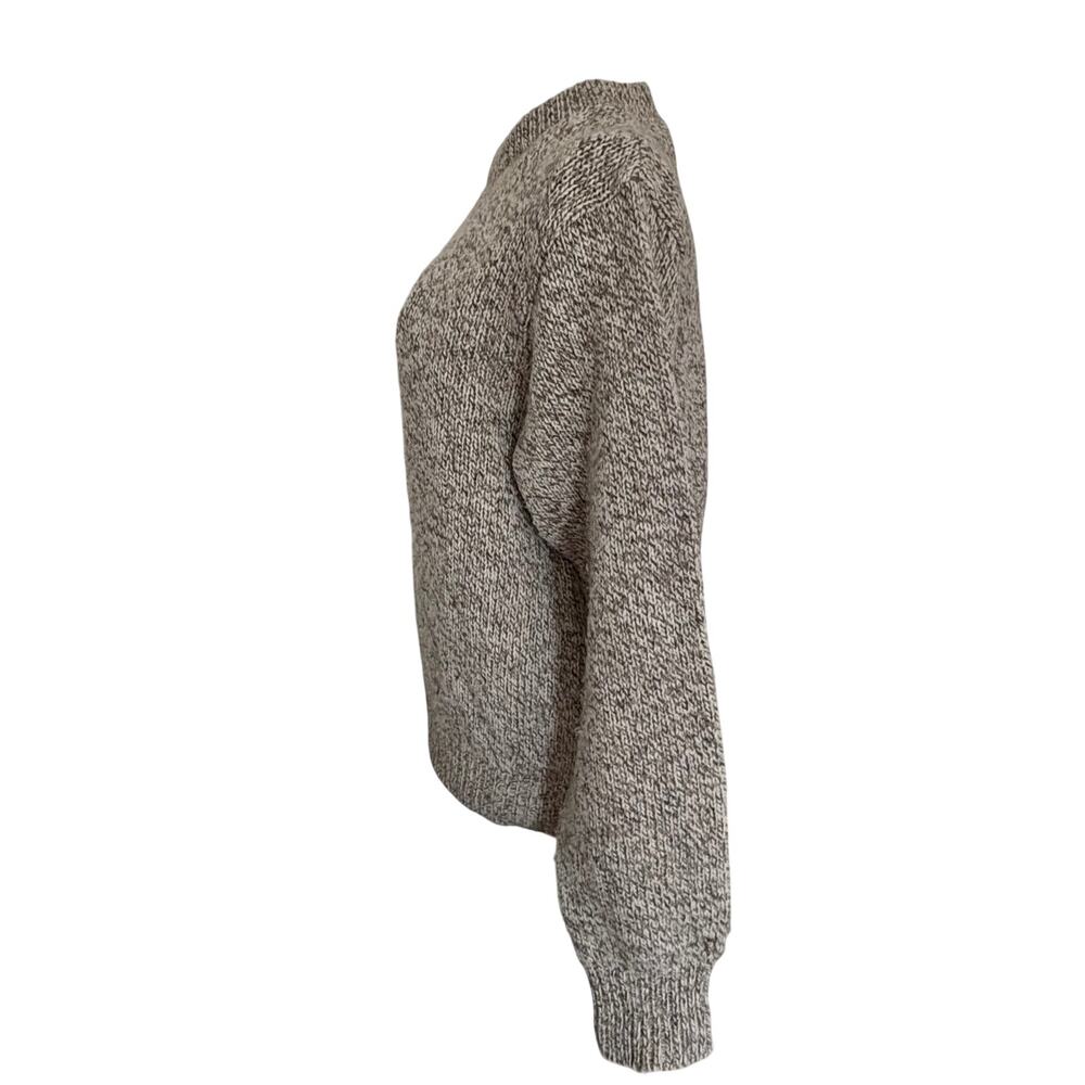 Vintage Y2K Lands End Wool Blend Marled Natural Pullover Sweater Crewneck Preppy - Picture 3 of 8